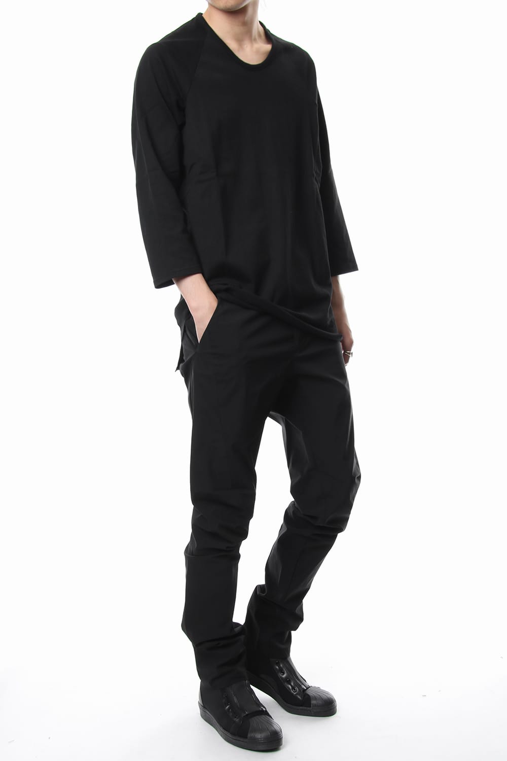 U NECK 3/4 SLEEVE Black