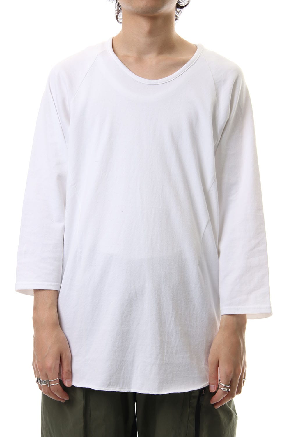 U NECK 3/4 SLEEVE White