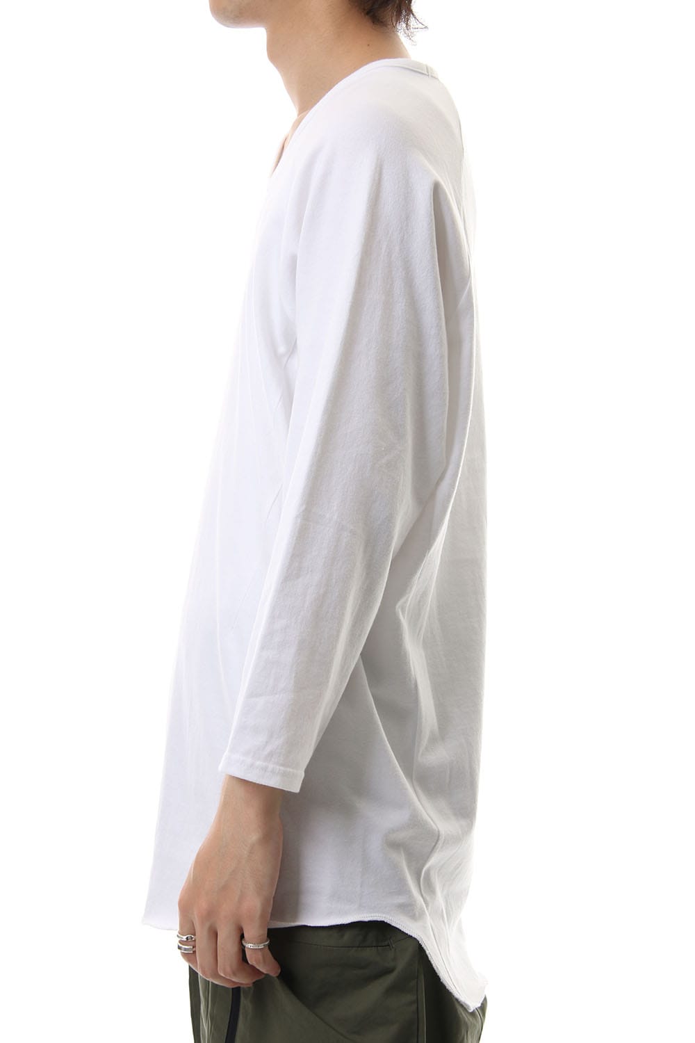 U NECK 3/4 SLEEVE White