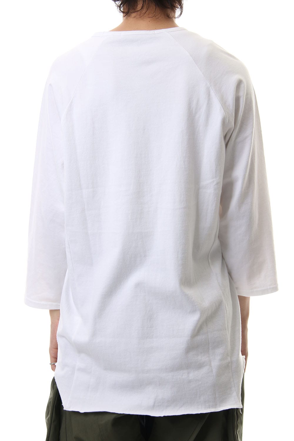 U NECK 3/4 SLEEVE White