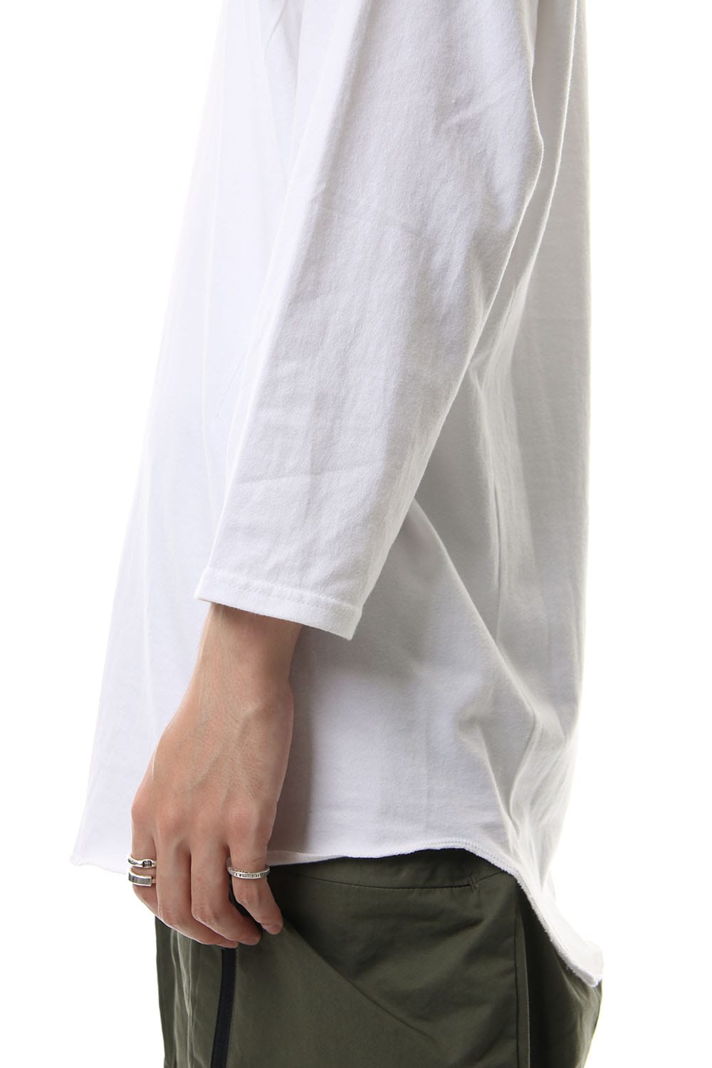 U NECK 3/4 SLEEVE White