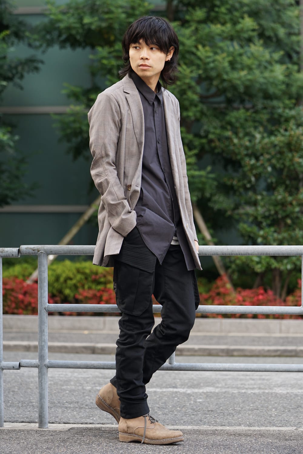 Double breasted jacket cotton glen check