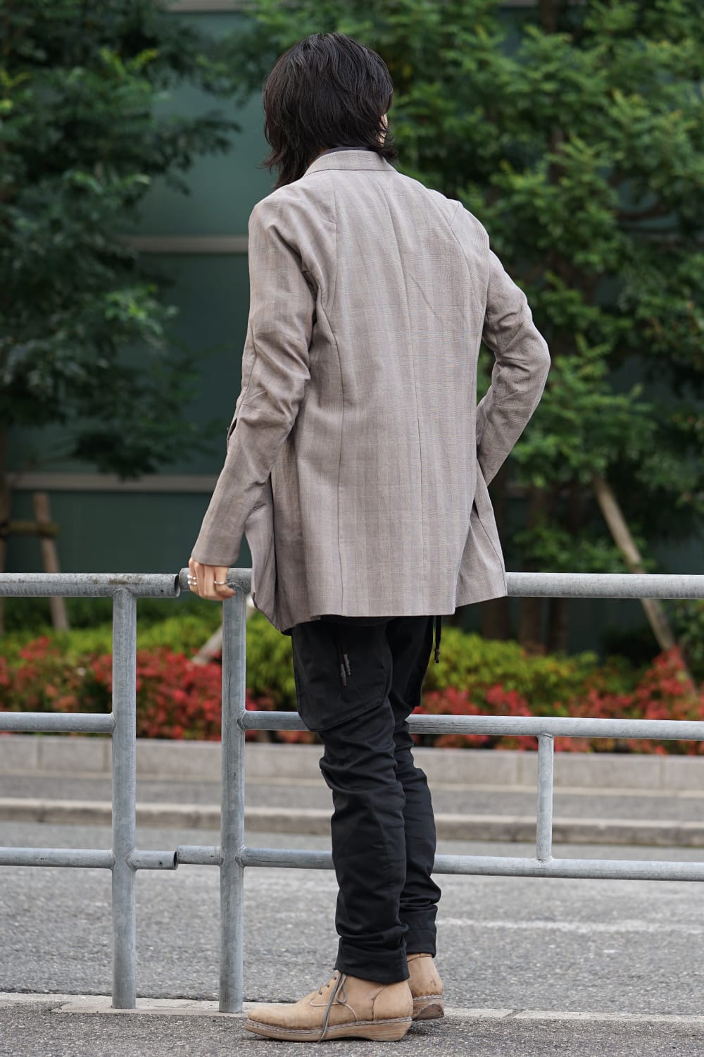 Double breasted jacket cotton glen check