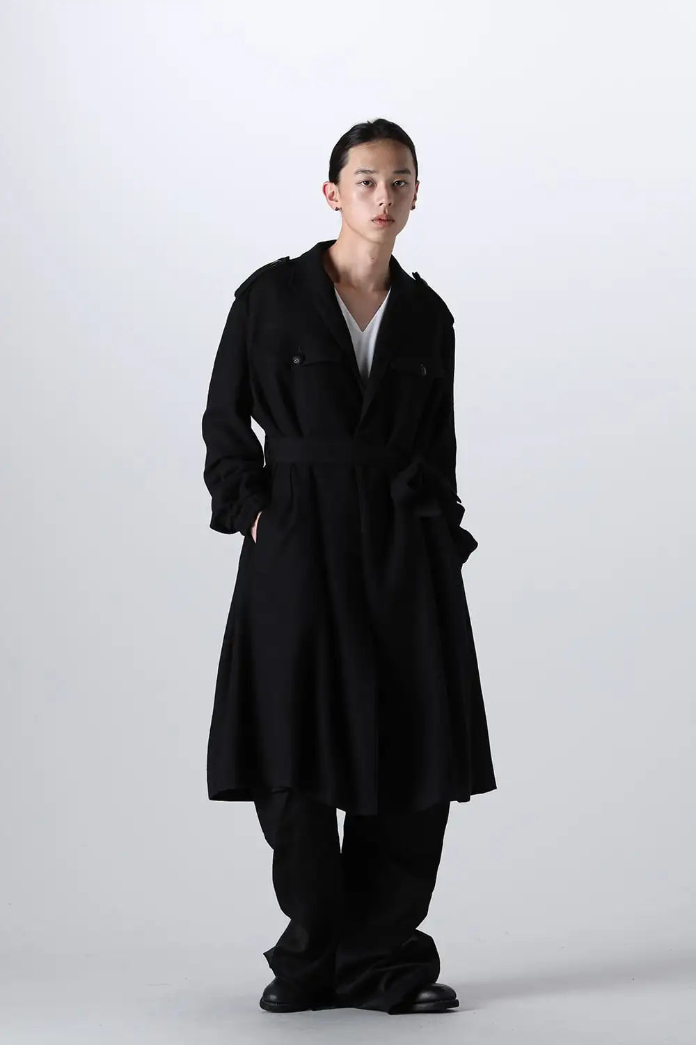 Stand Collar Drape Coat