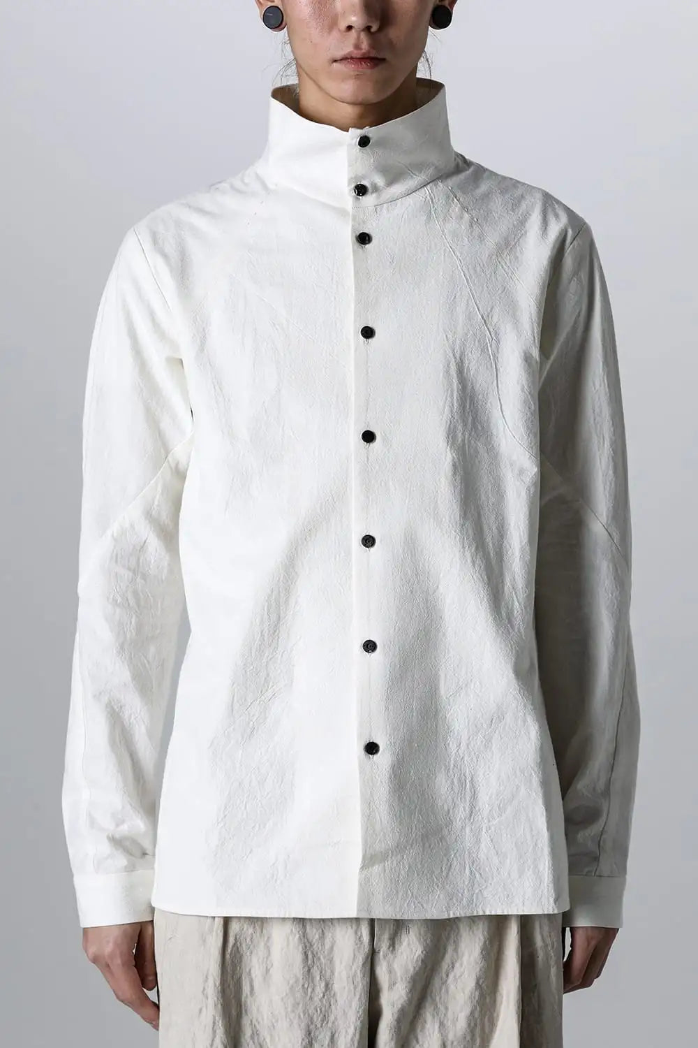 High neck shirt cotton / hemp