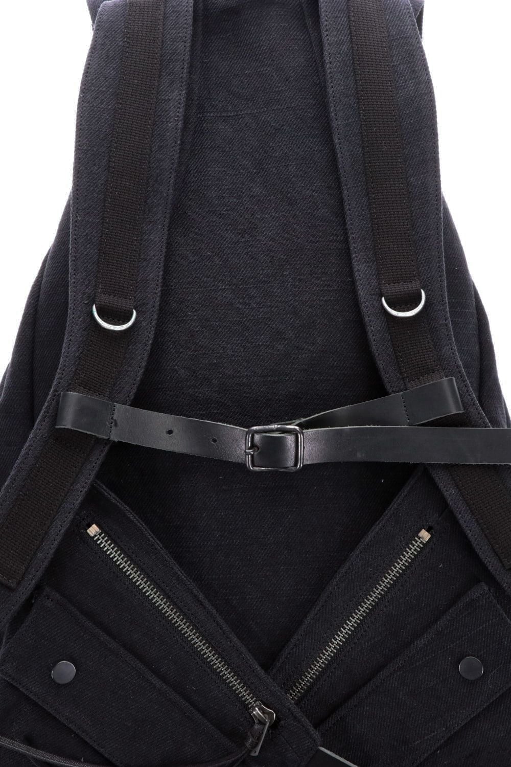 Jute x Cotton Military Twill Bag Attached Bag Pack Black