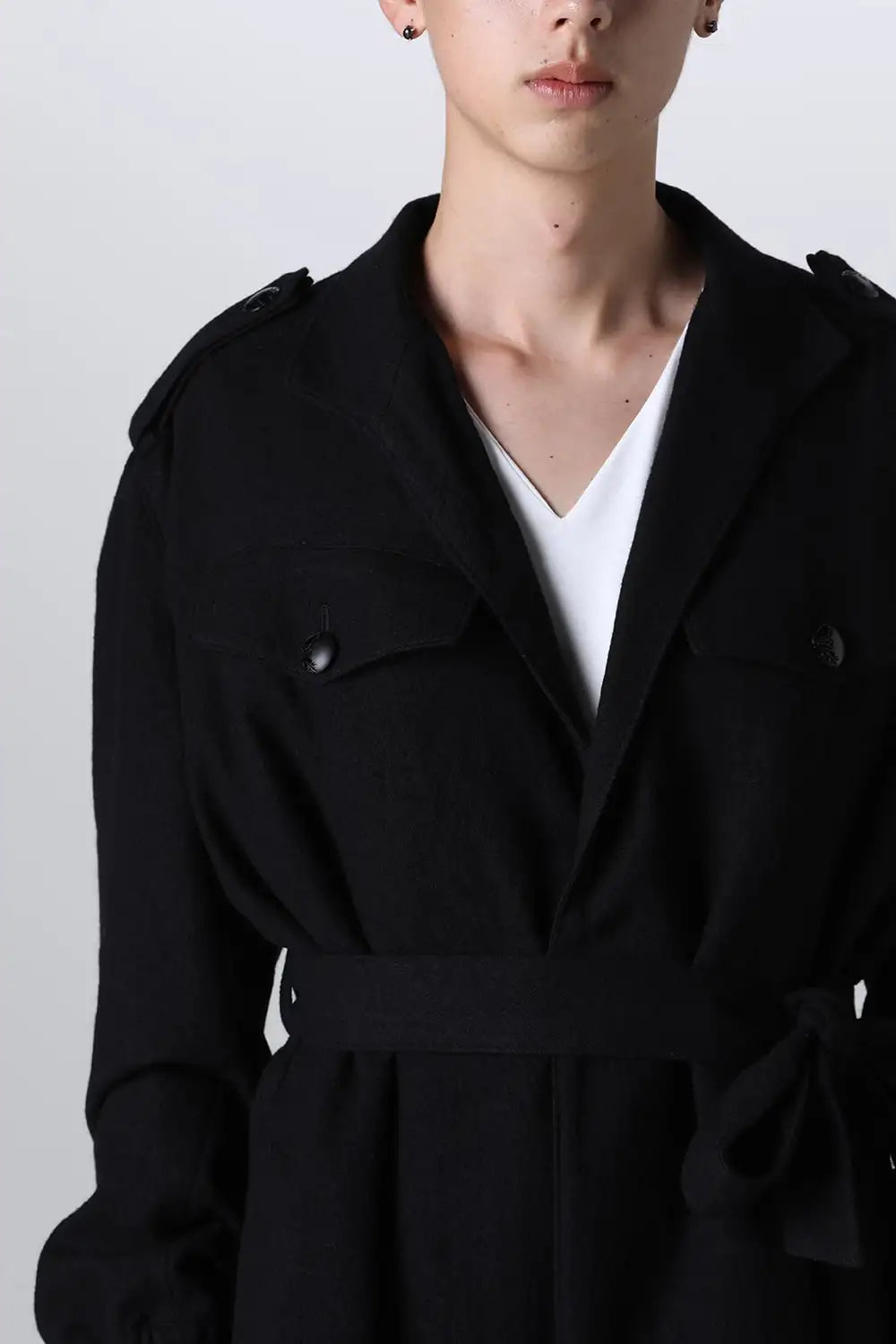 Stand Collar Drape Coat