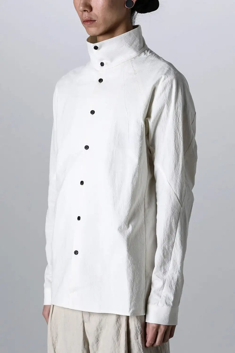 High neck shirt cotton / hemp