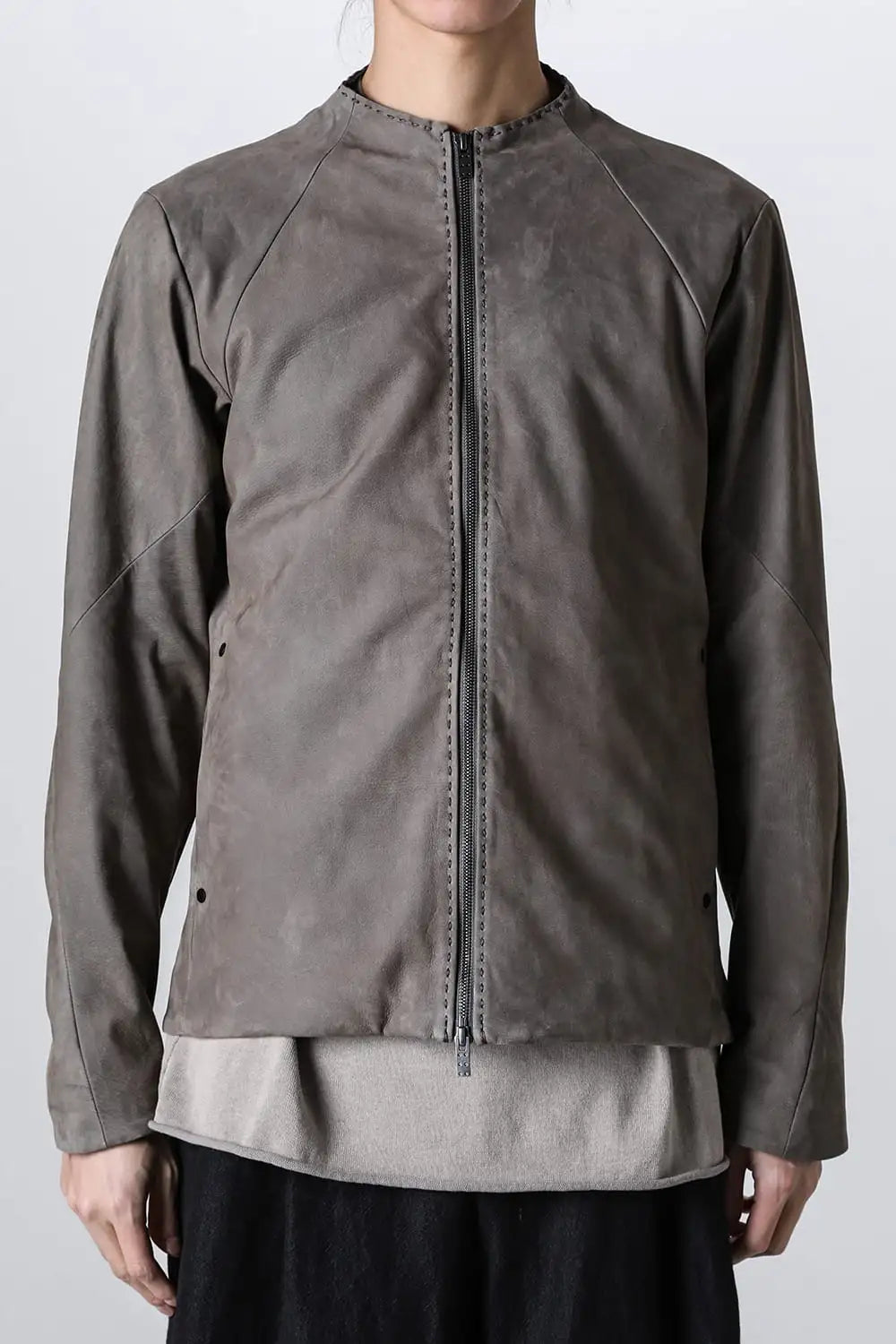 Jacket soft nubuck cow leather Slate Gray