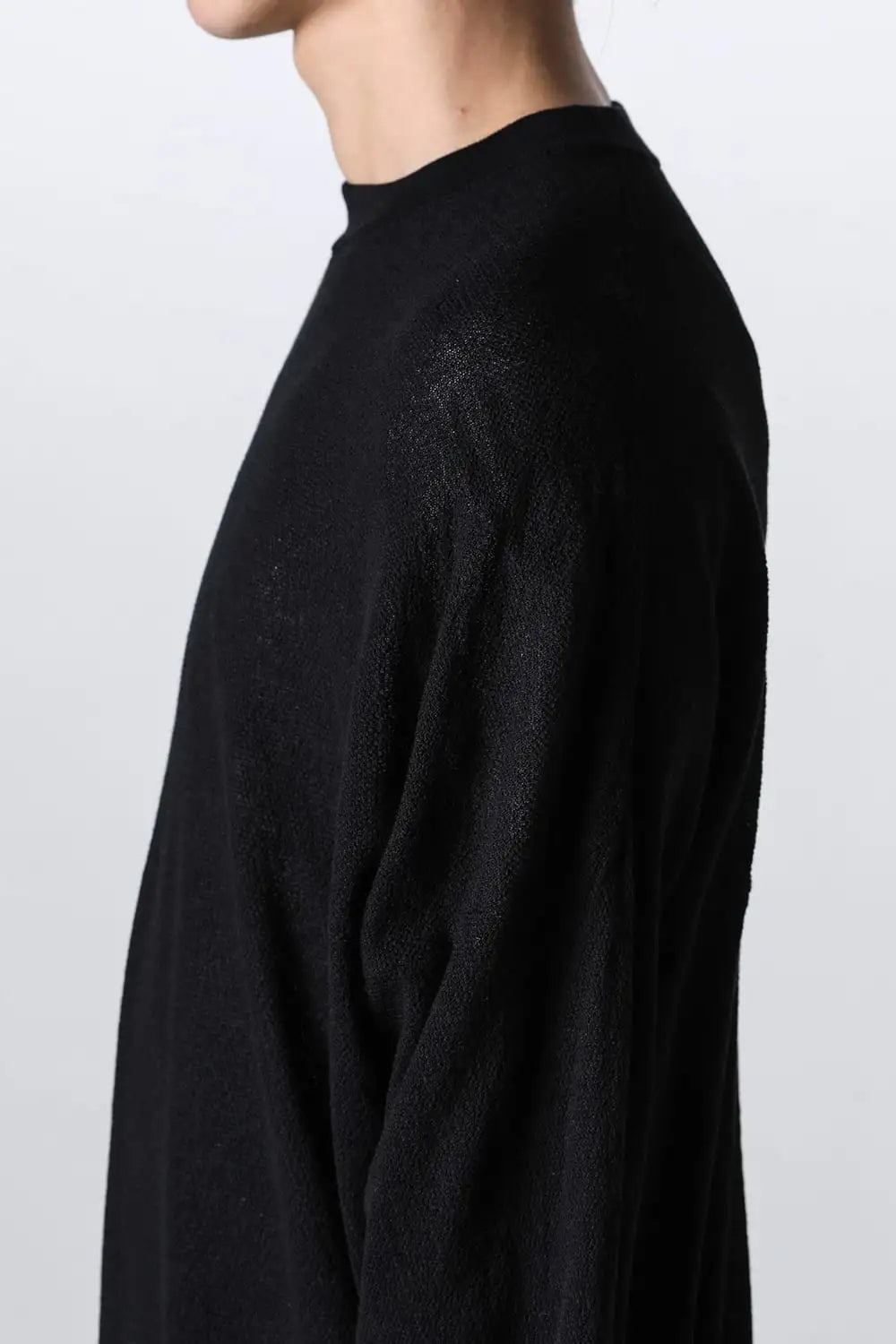 プルオーバーニット コットンリネンシルク Black