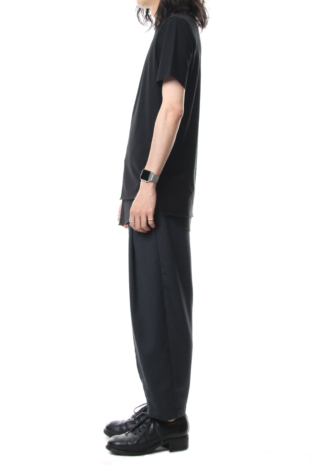 Layered Cutsew V-neck - Black