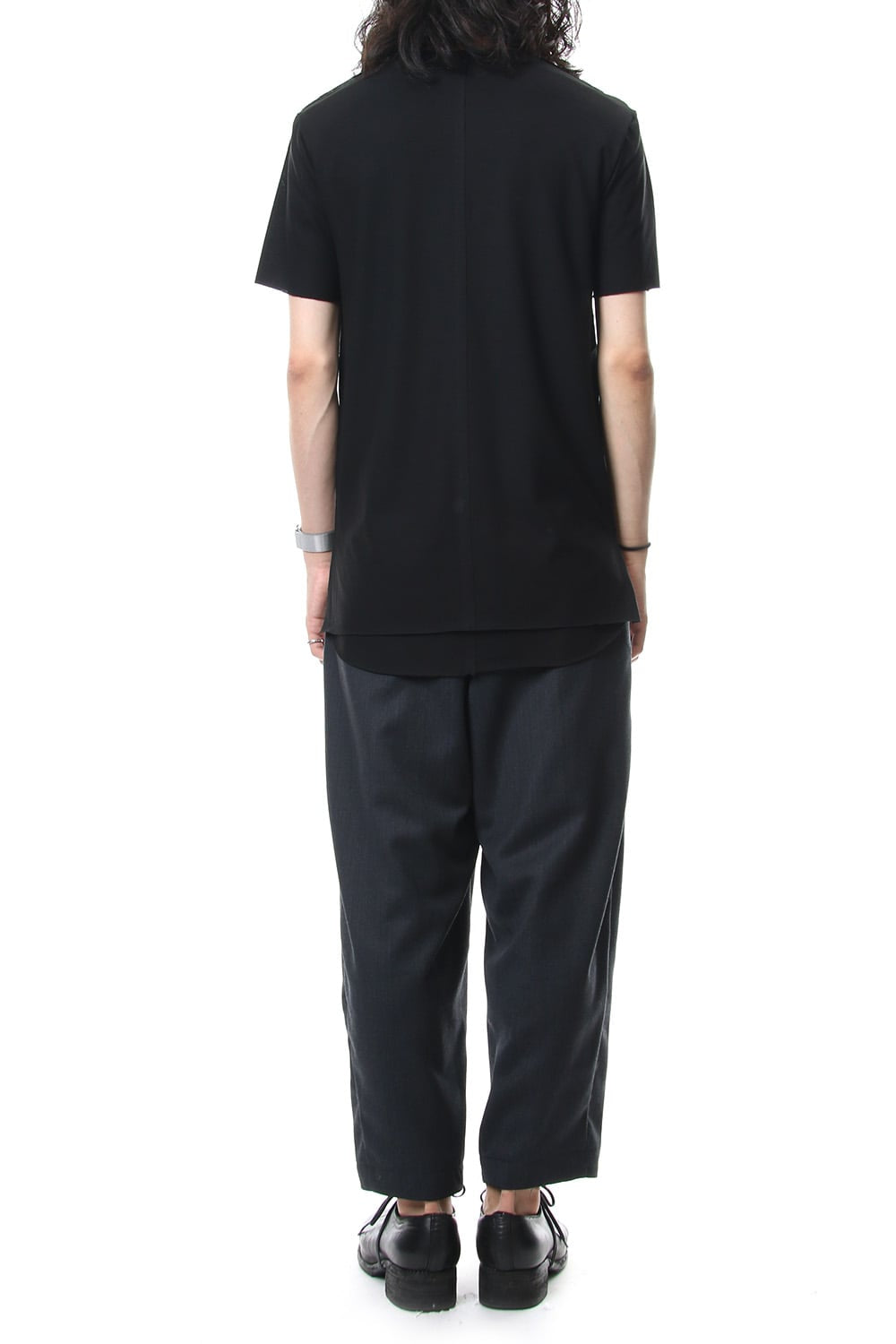 Layered Cutsew V-neck - Black