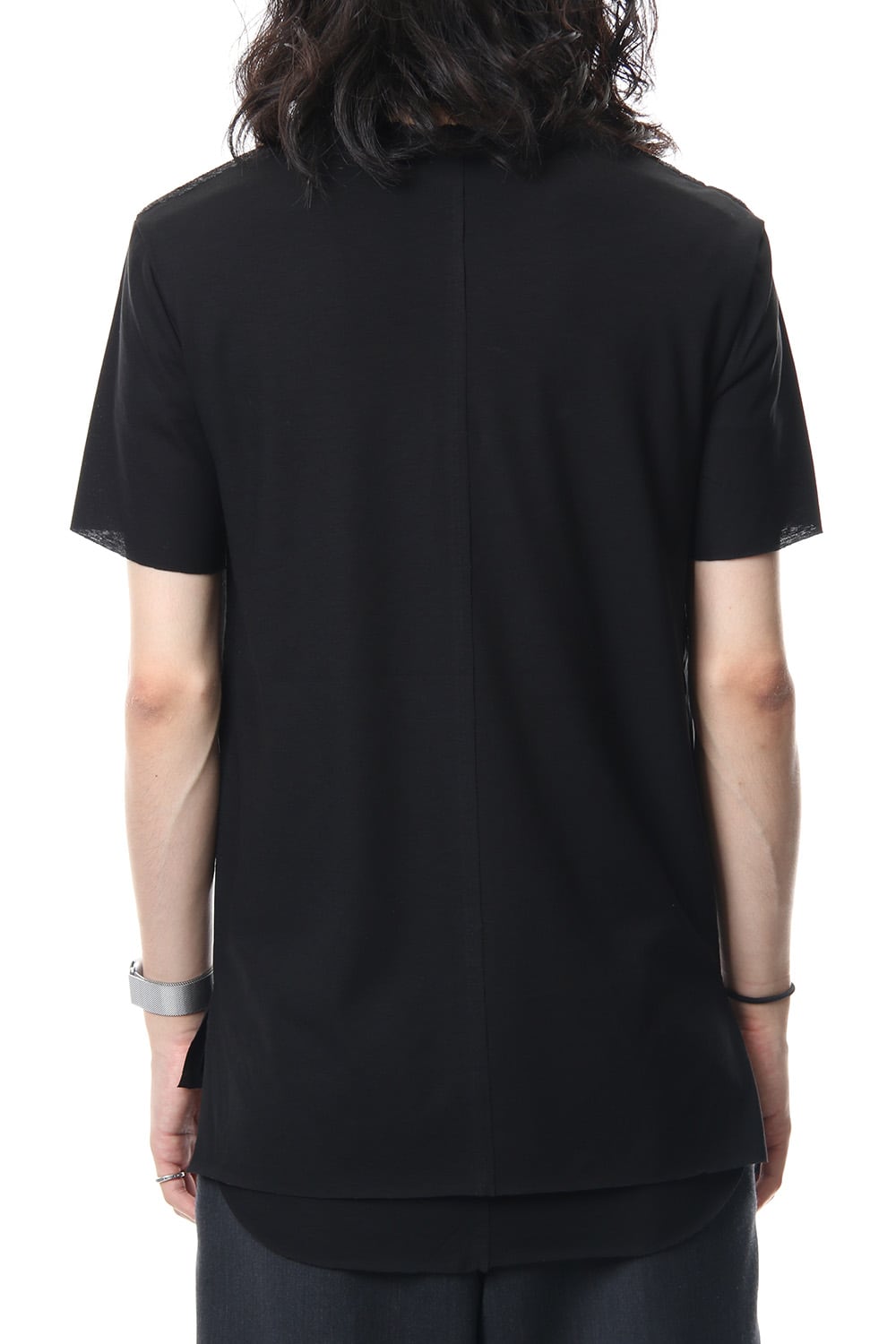 Layered Cutsew V-neck - Black
