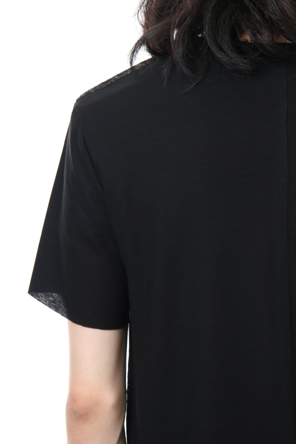 Layered Cutsew V-neck - Black