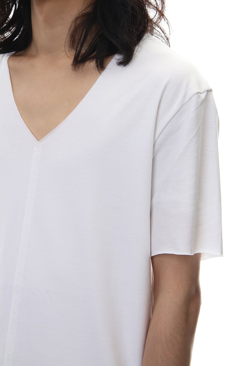 Layered Cutsew V-neck - White