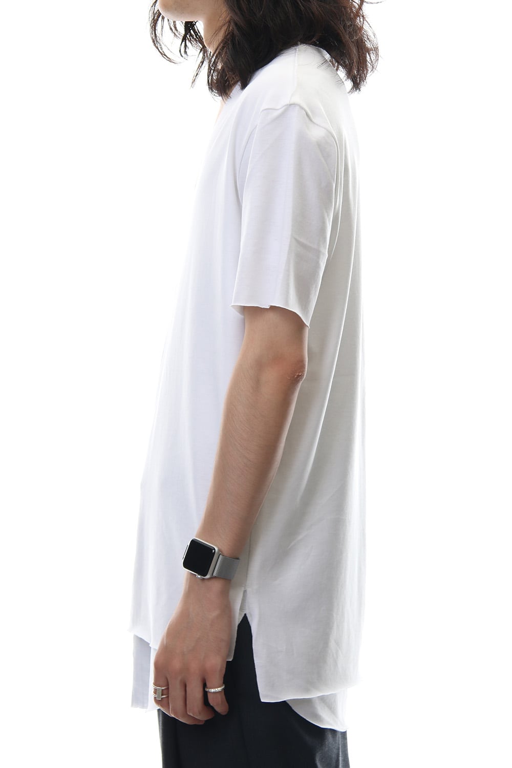Layered Cutsew V-neck - White