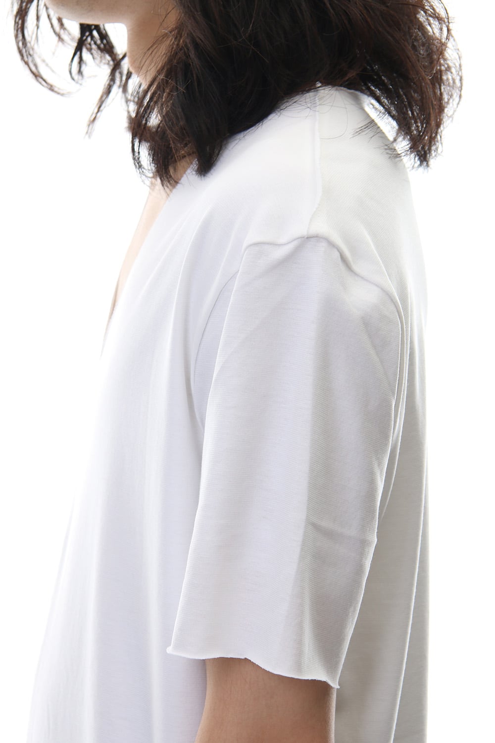 Layered Cutsew V-neck - White