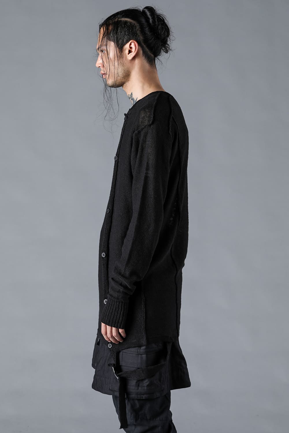 リネンニットWオープンカーディガン