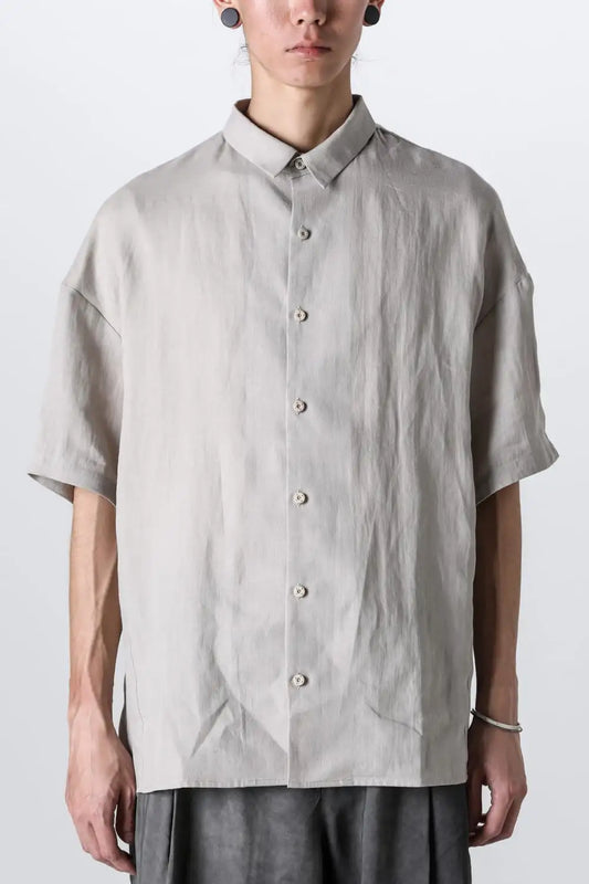 Short sleeve shirt ramie Ecru