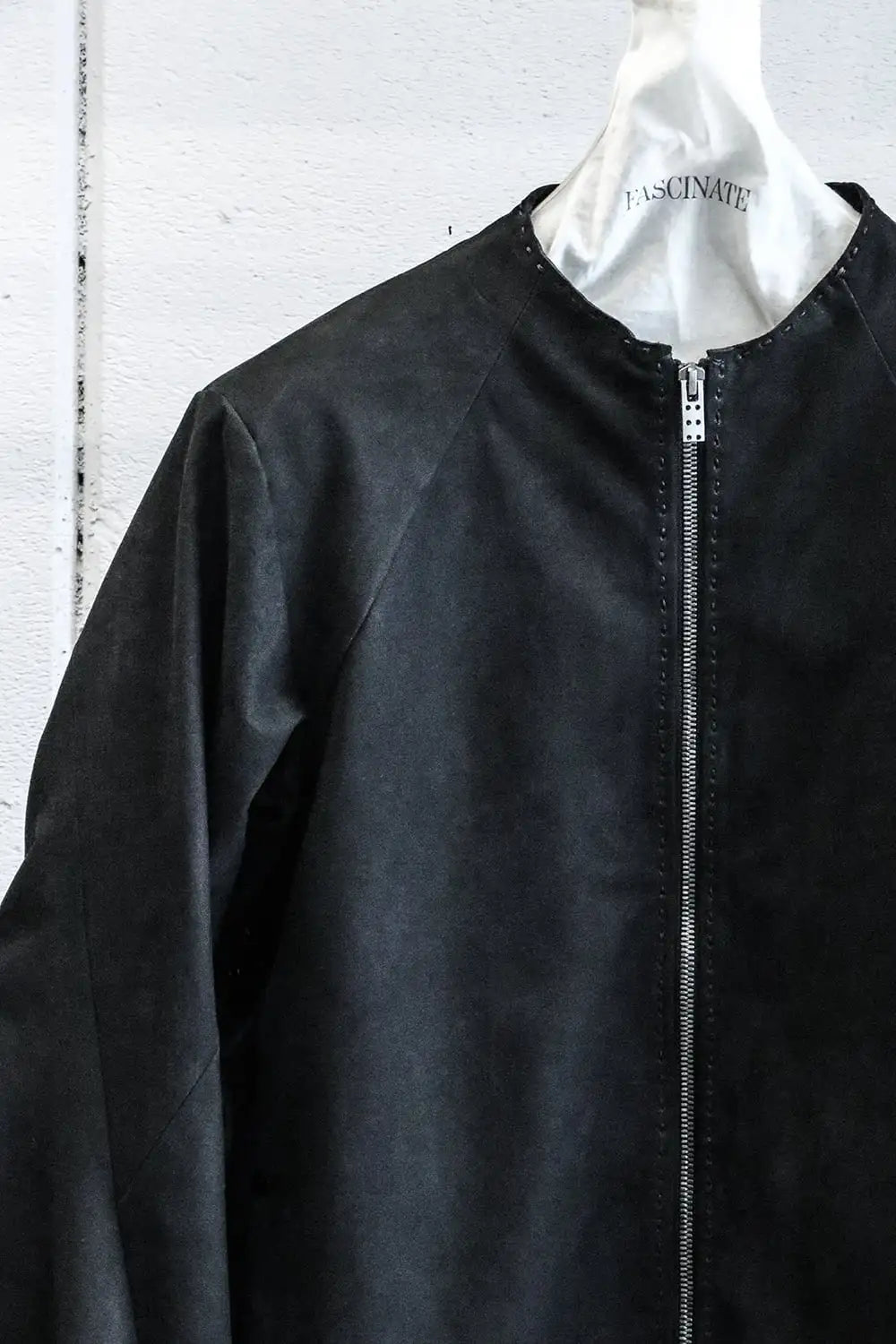 Jacket soft nubuck cow leather Black