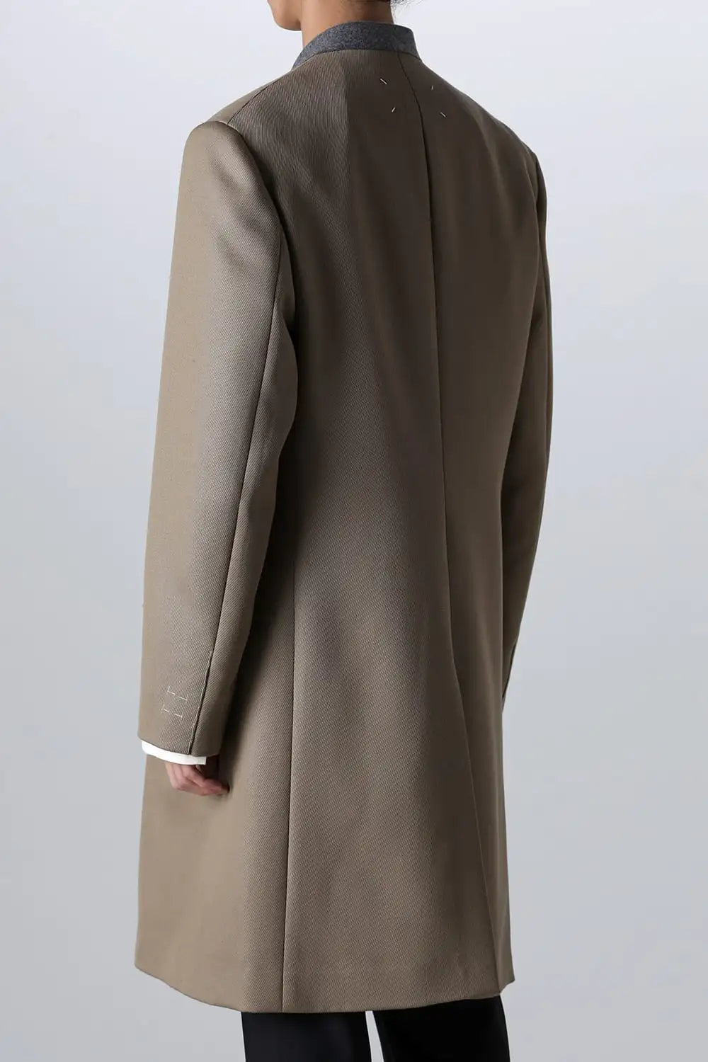 ノーカラーチェスターコートウールキャバリー