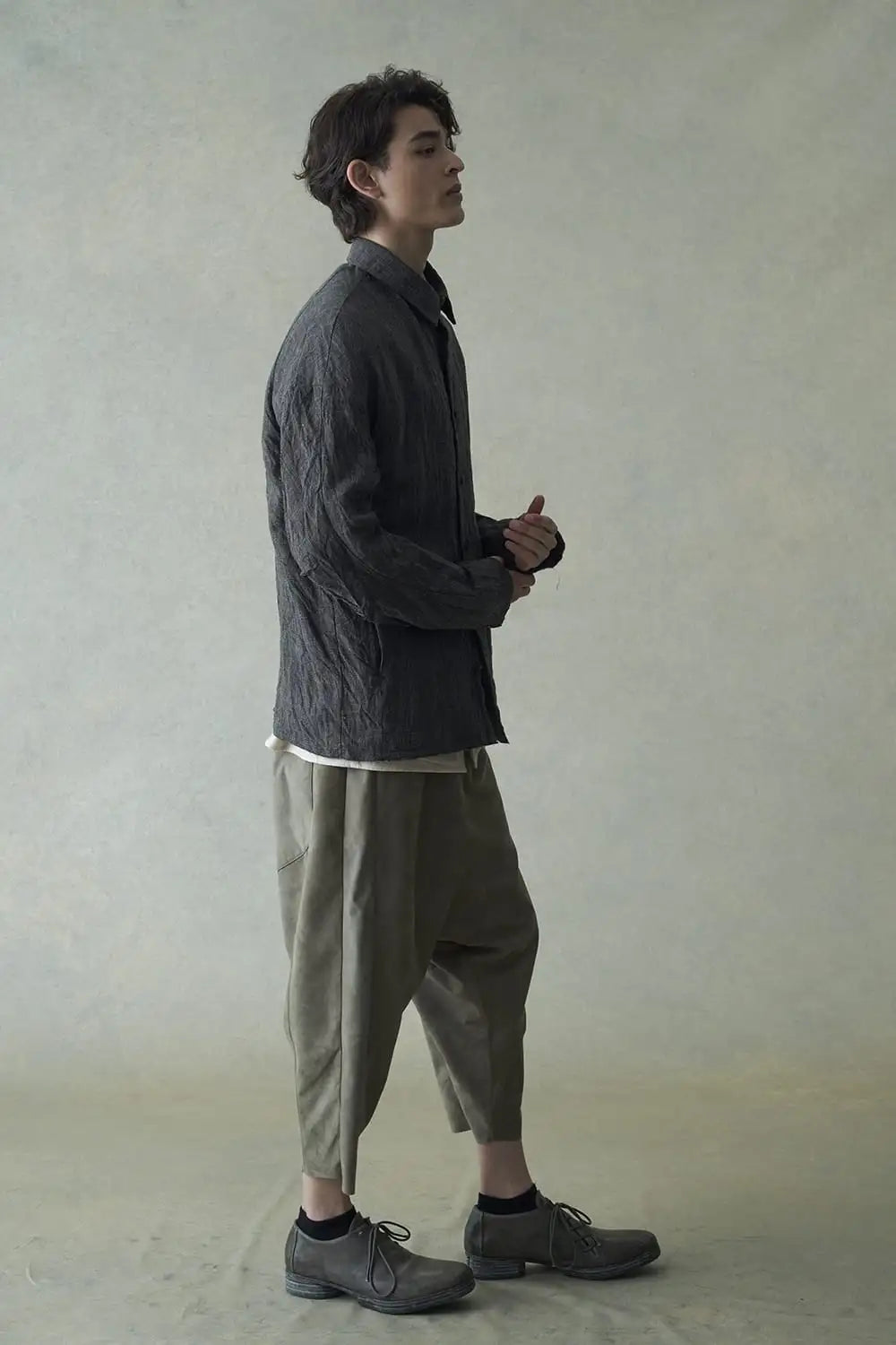 ジャケット リネン グレンチェック