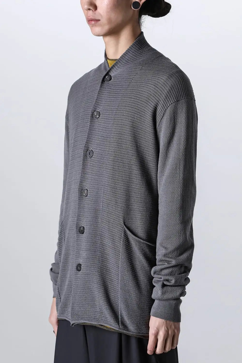 Knit cardigan cotton / linen / silk Gray