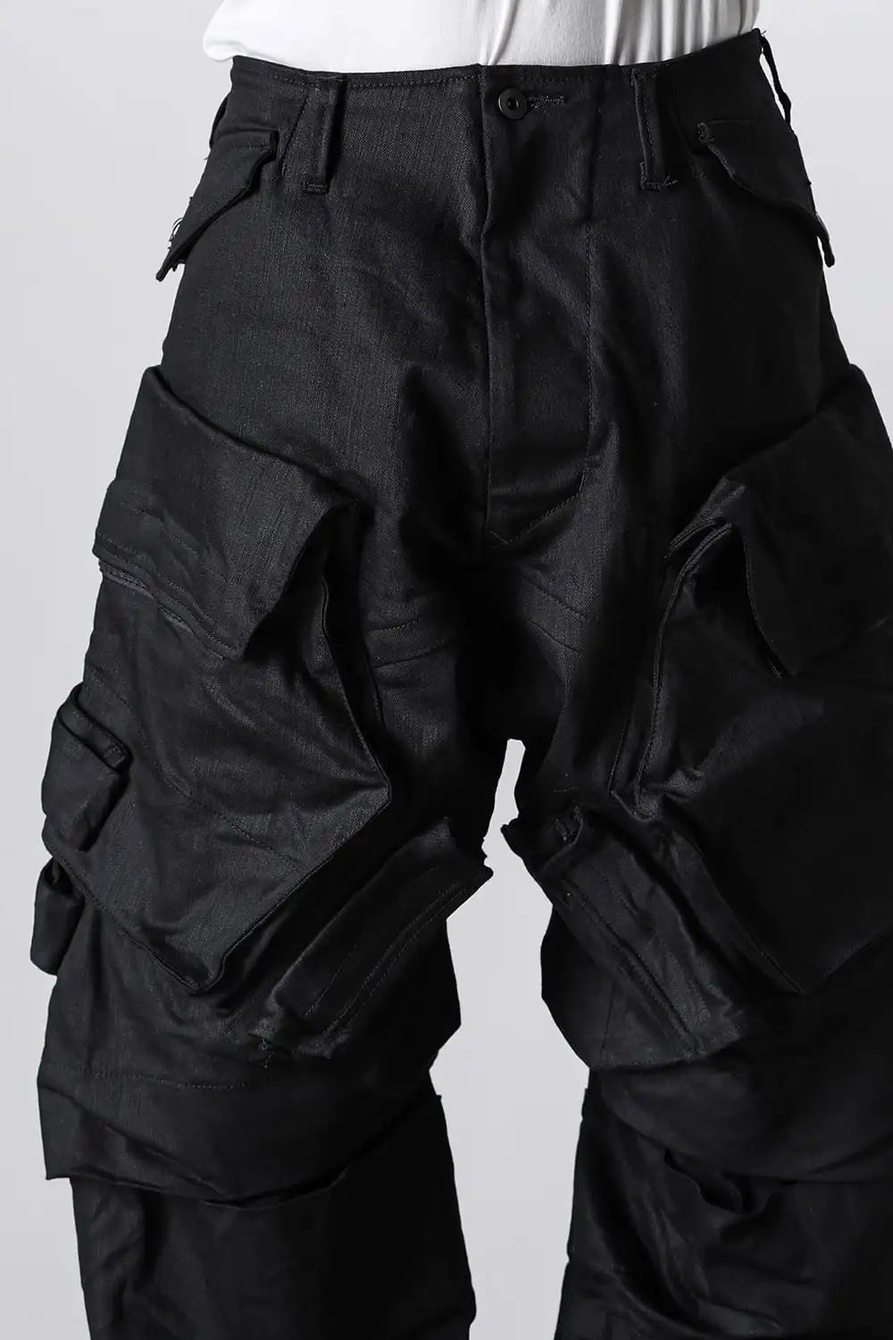 10.5oz Stretch Denim Wide Cargo Pants