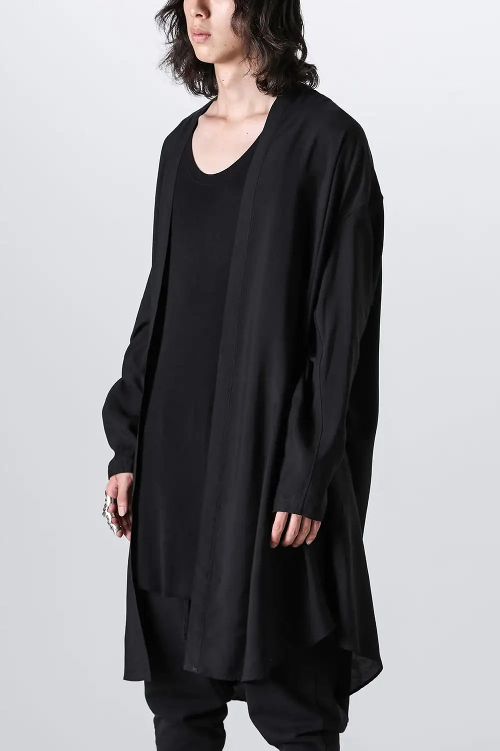 Viscose / Cupro Fibriled Gaba Long Cardigan