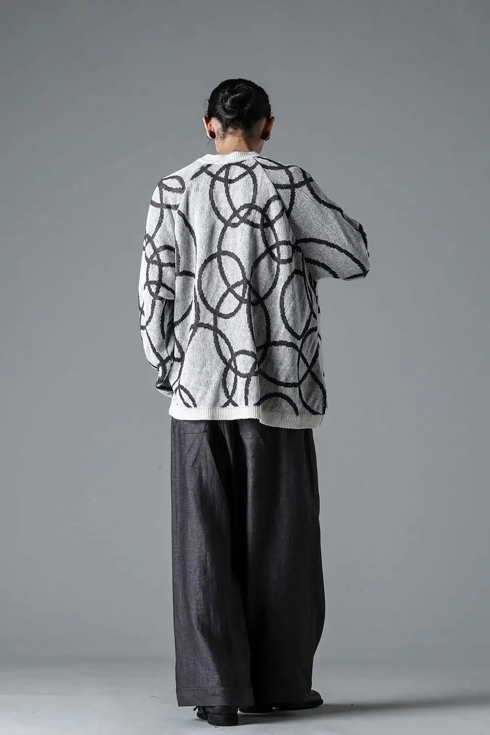 KNITTED CREW NECK Hemp yarn 7gg OFF WHITE