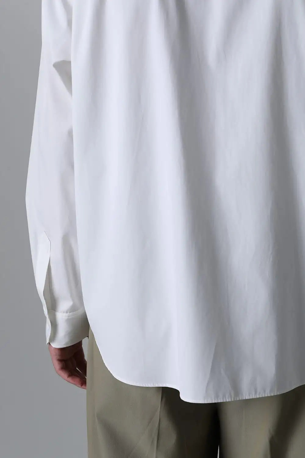 Front panel Shirt With Leather Tab White