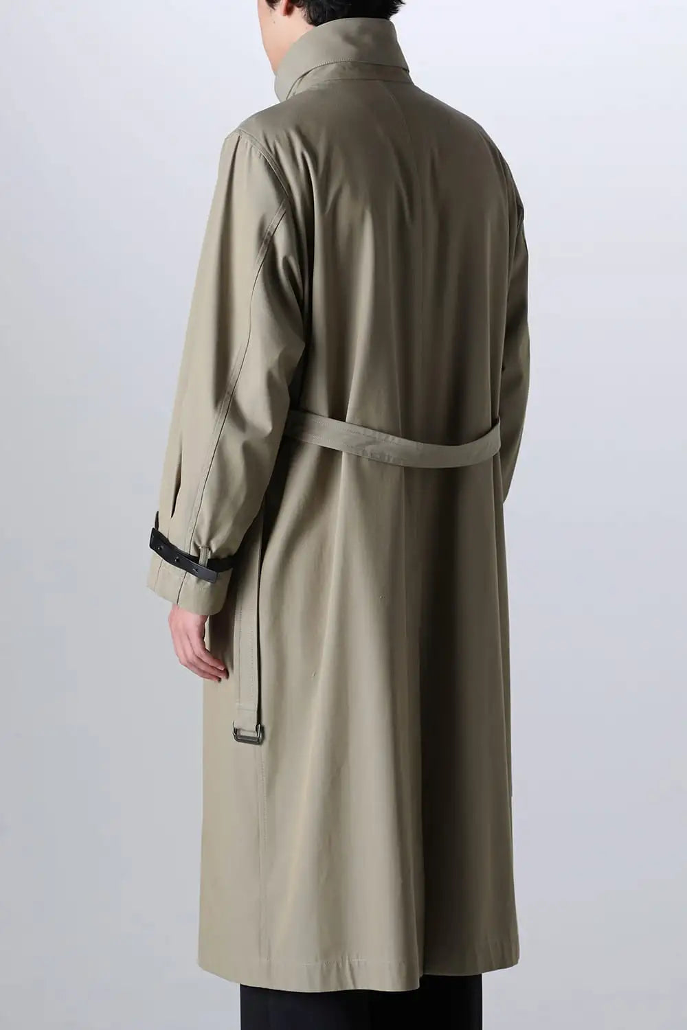 Stand Collar Coat With Leather Strap