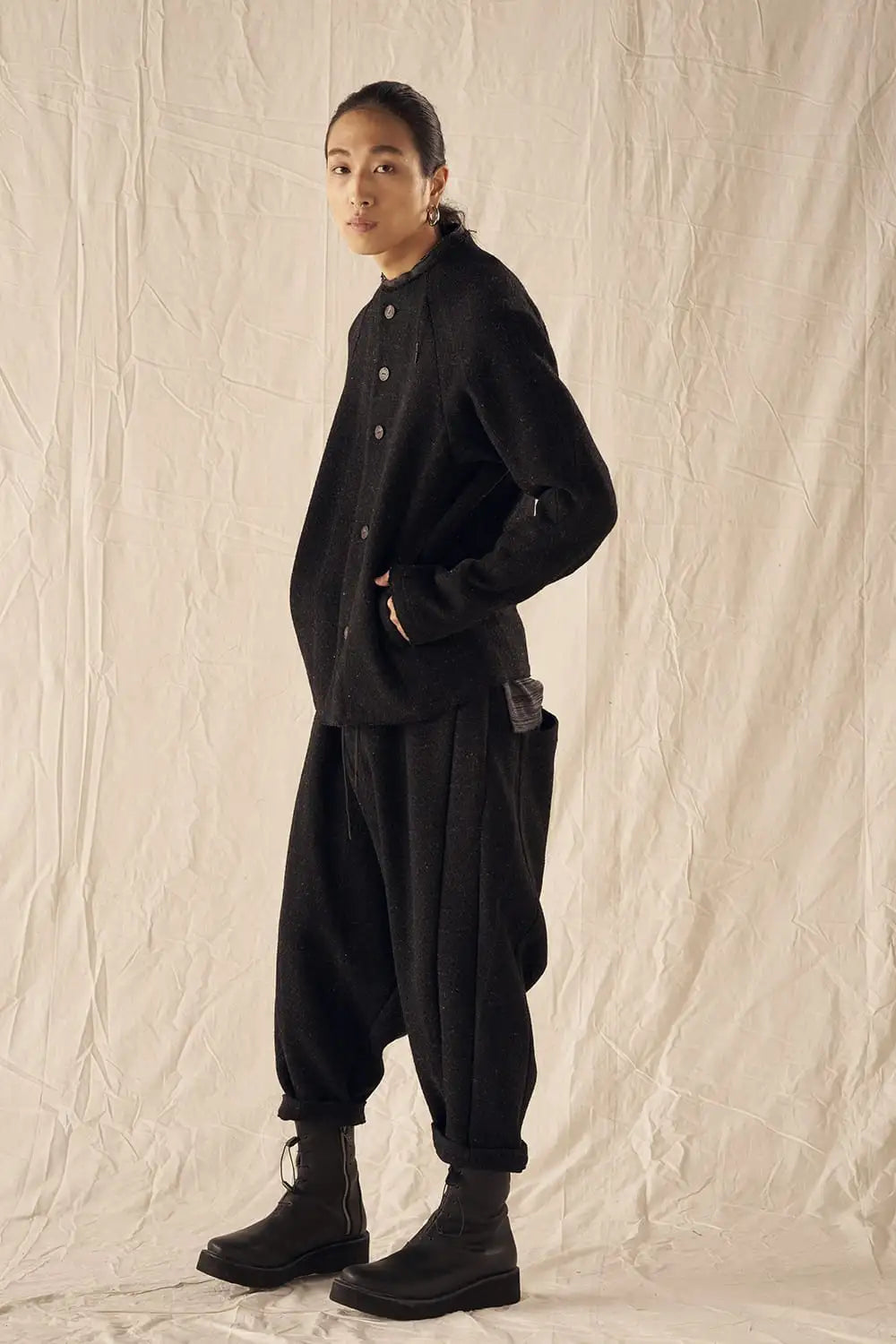 Relaxed pants Shetland wool