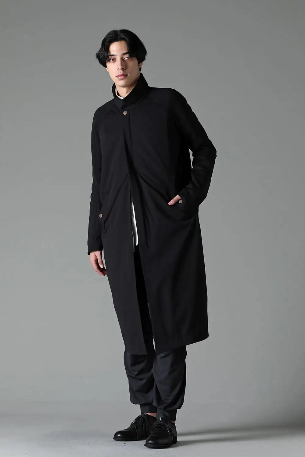 Hight neck coat water repellent polyester