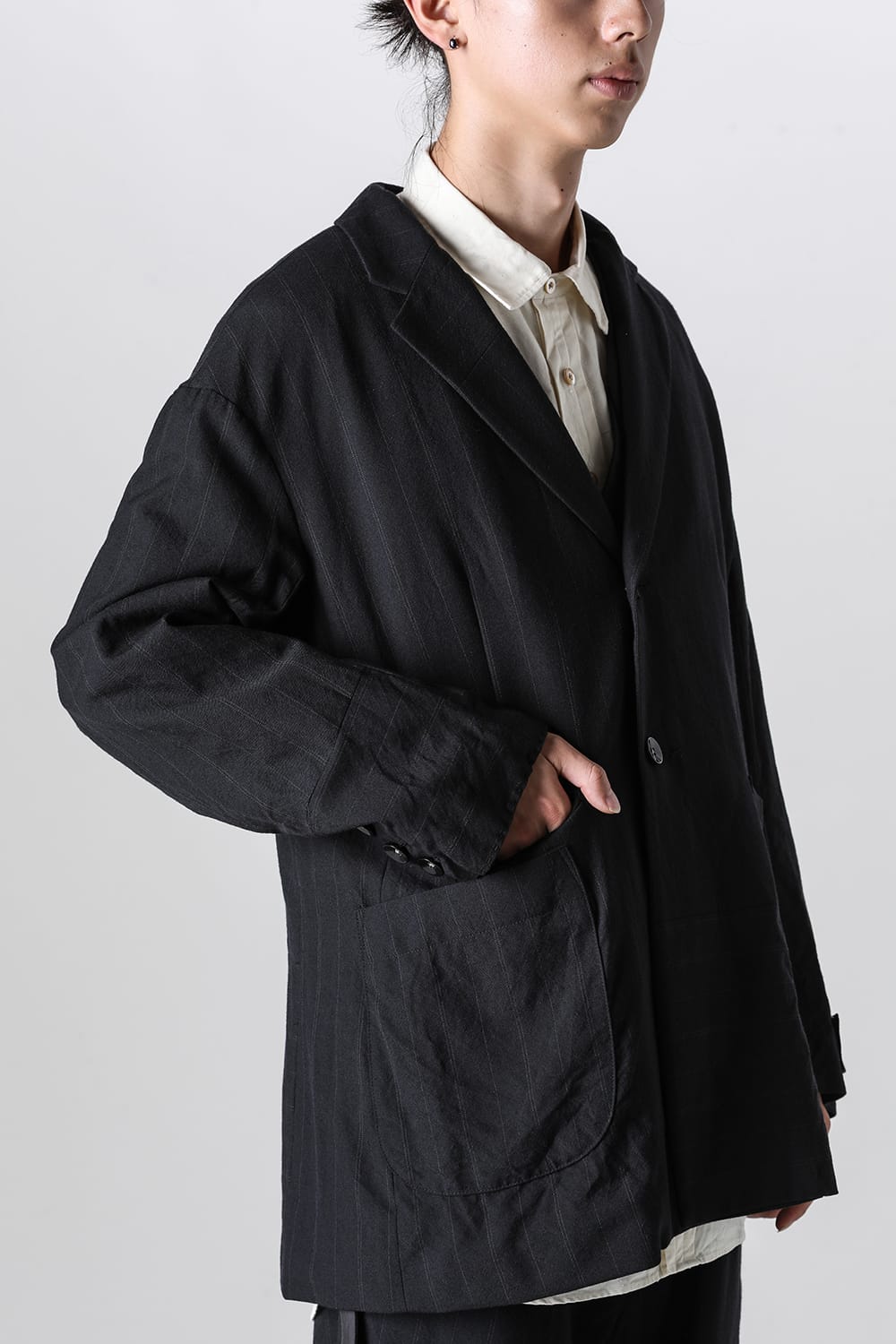 Patch Worked Relax Fit Blazer Stripe Serge Wool HERBIE