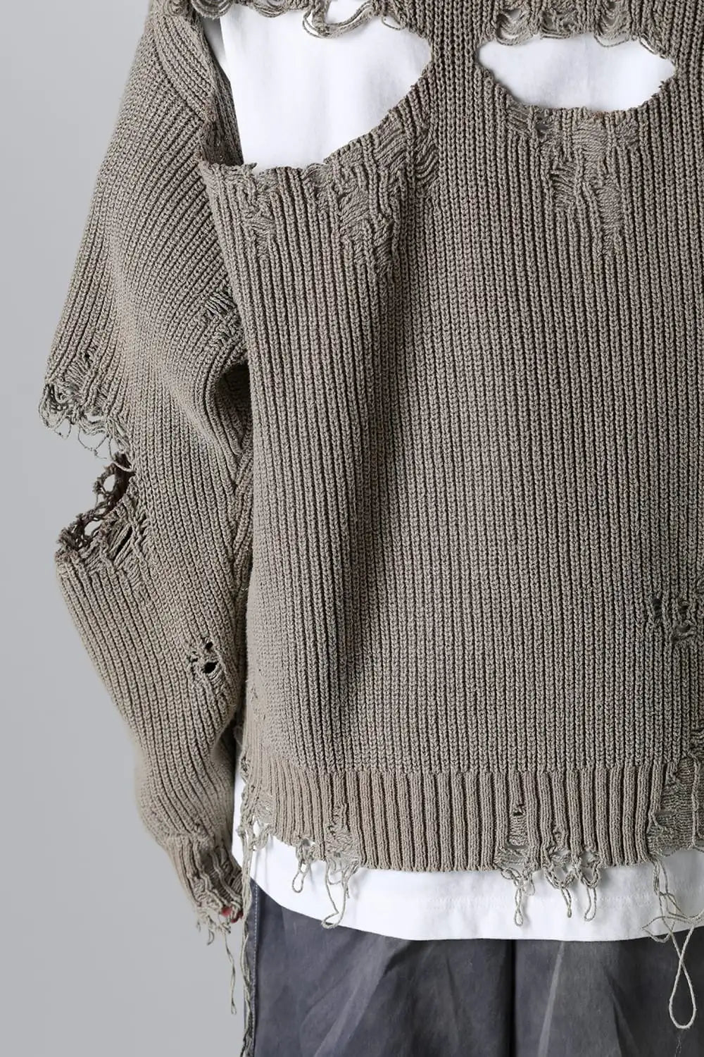 Bleached Knit Cardigan Khaki