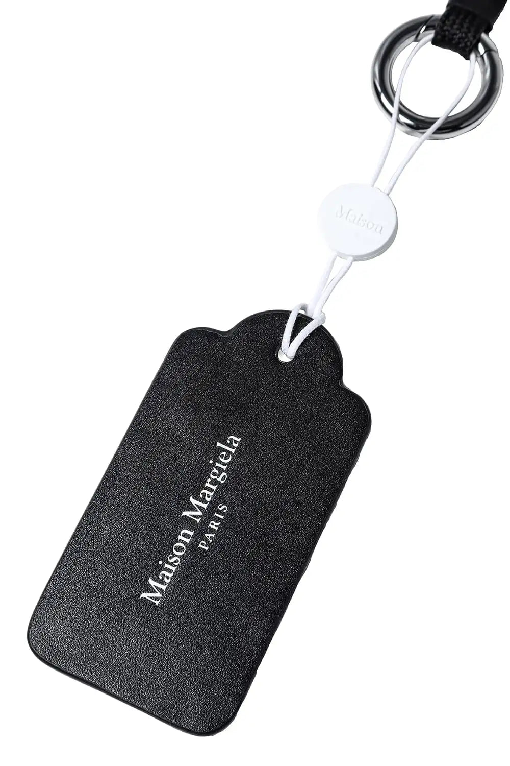 Tag Key Ring With Short Lace Black