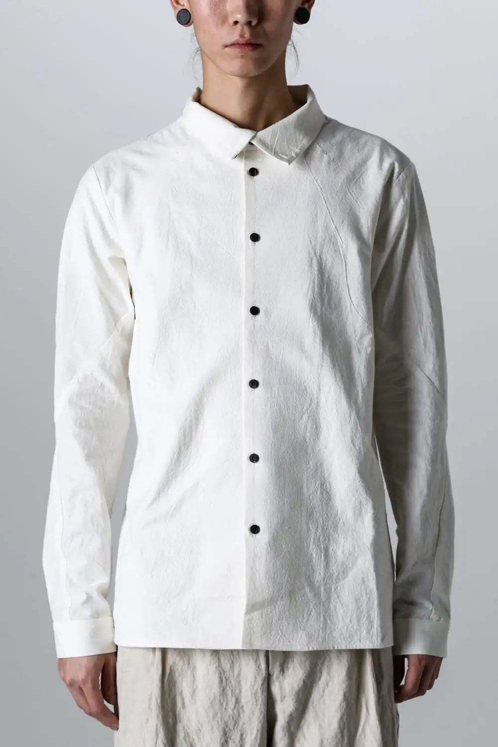 High neck shirt cotton / hemp
