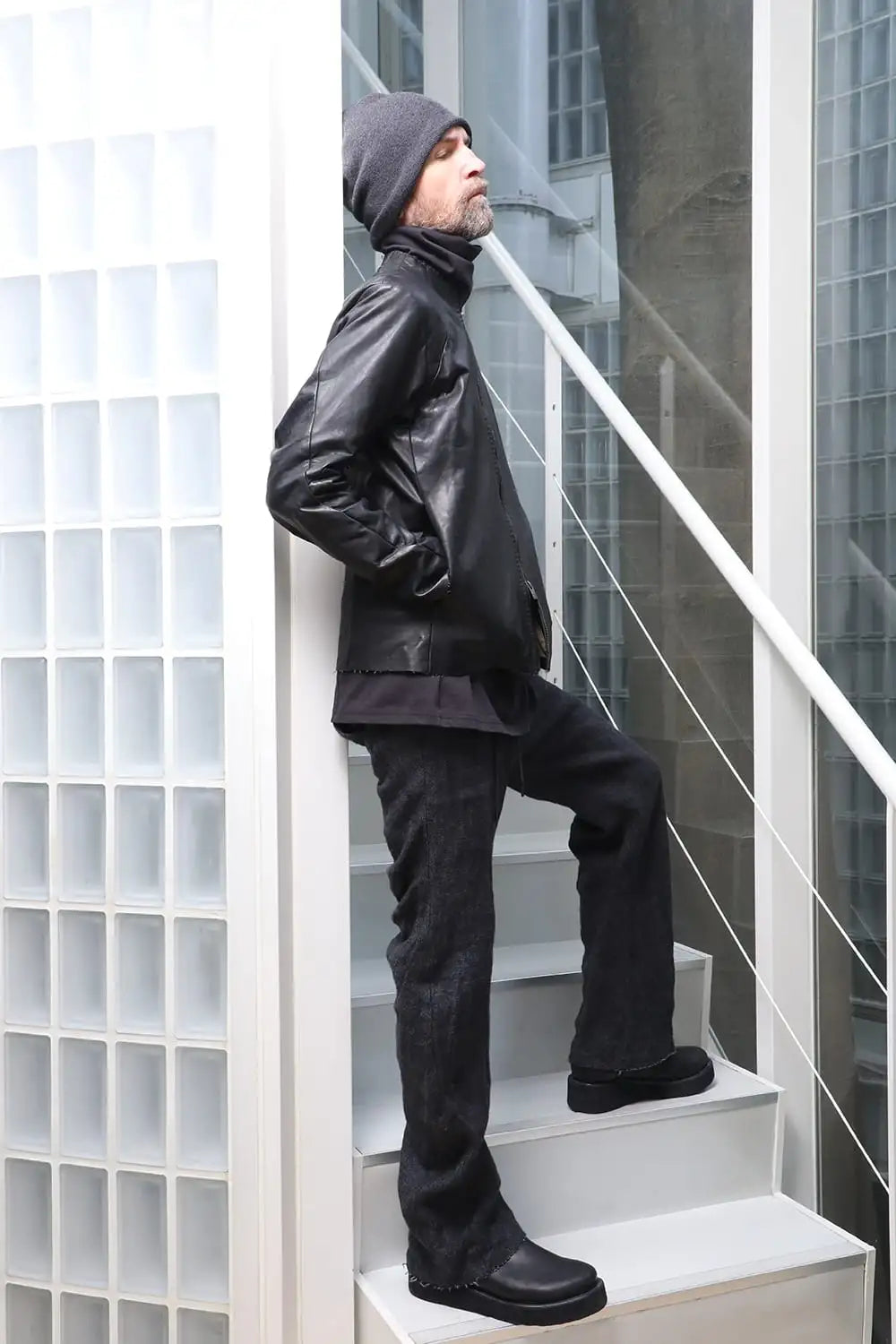 Leather  jacket  calf / silk   bonded