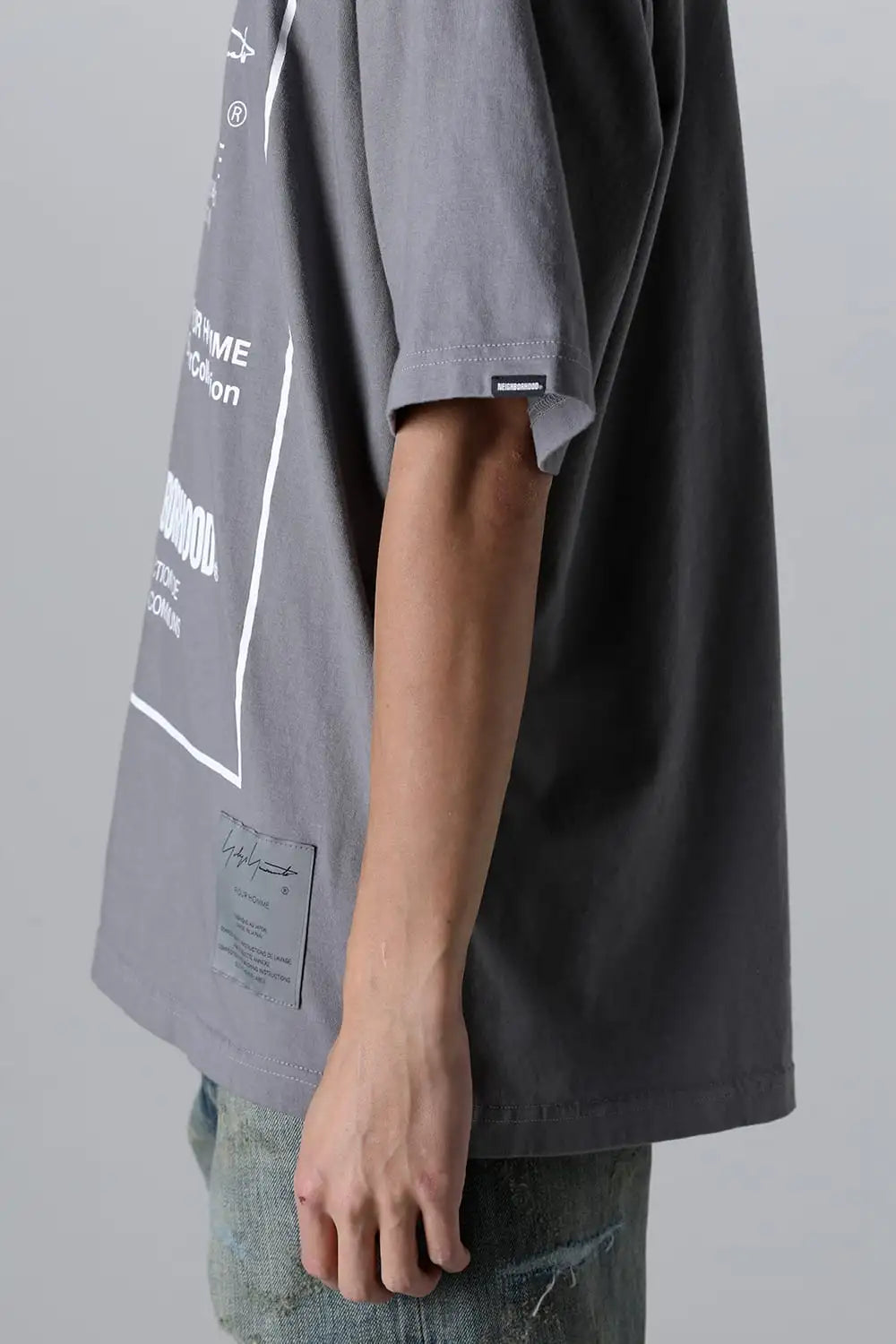 NEIGHBORHOOD x Yohji Yamamoto Print Short Sleeve T-Shirt Gray