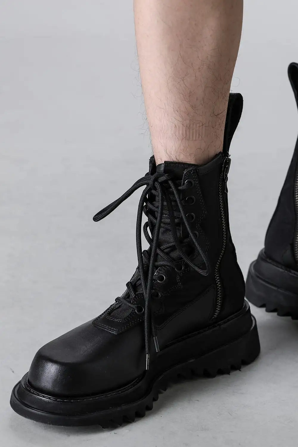 Cow Skin Lace Up Boots