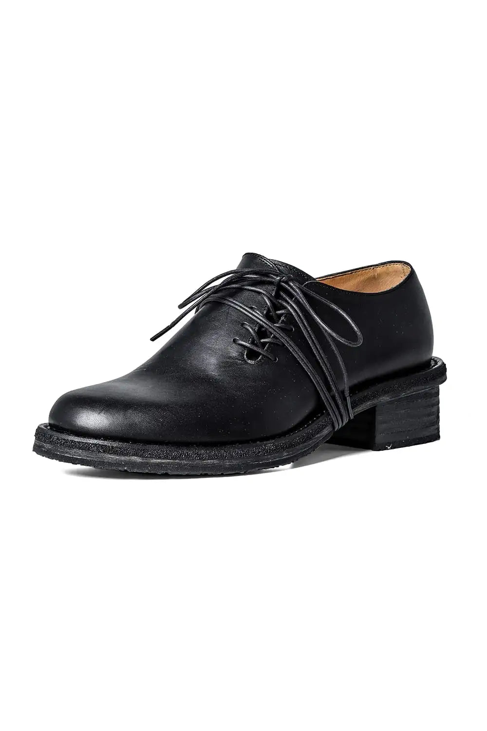 Diagonal Lace-up Derby Shoes  Black