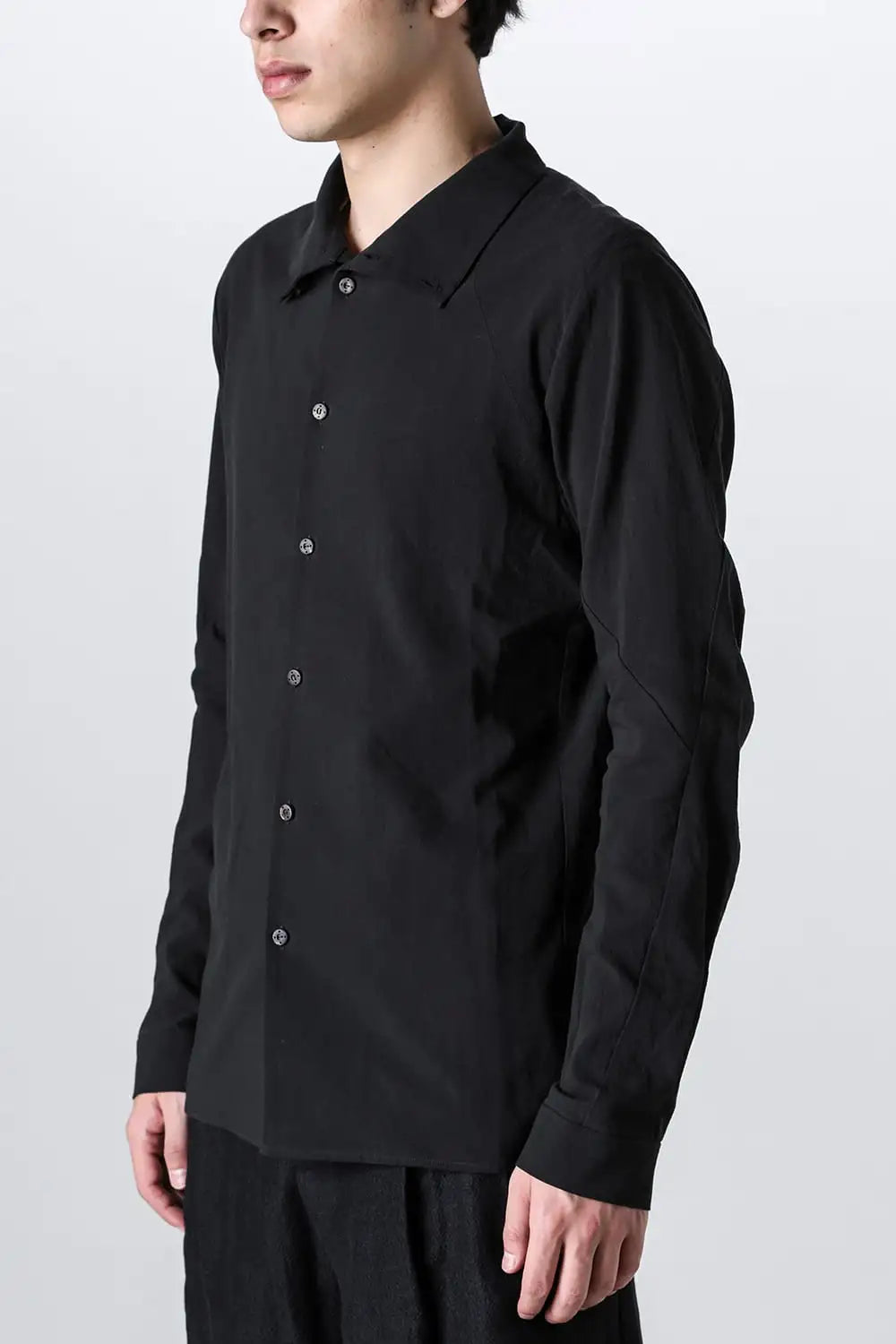 High neck shirt cotton / linen