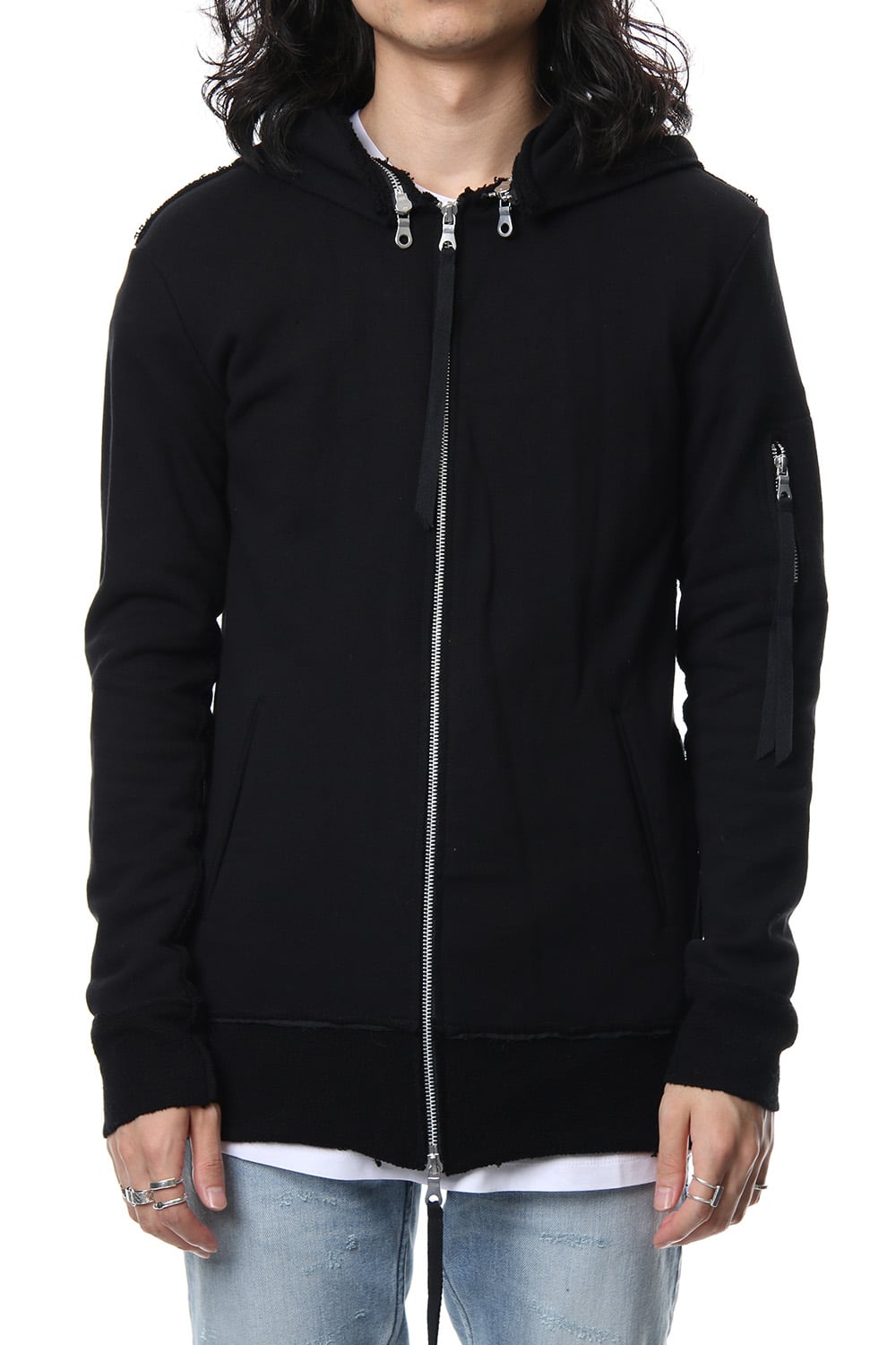 Removable hoodie blouson - Black