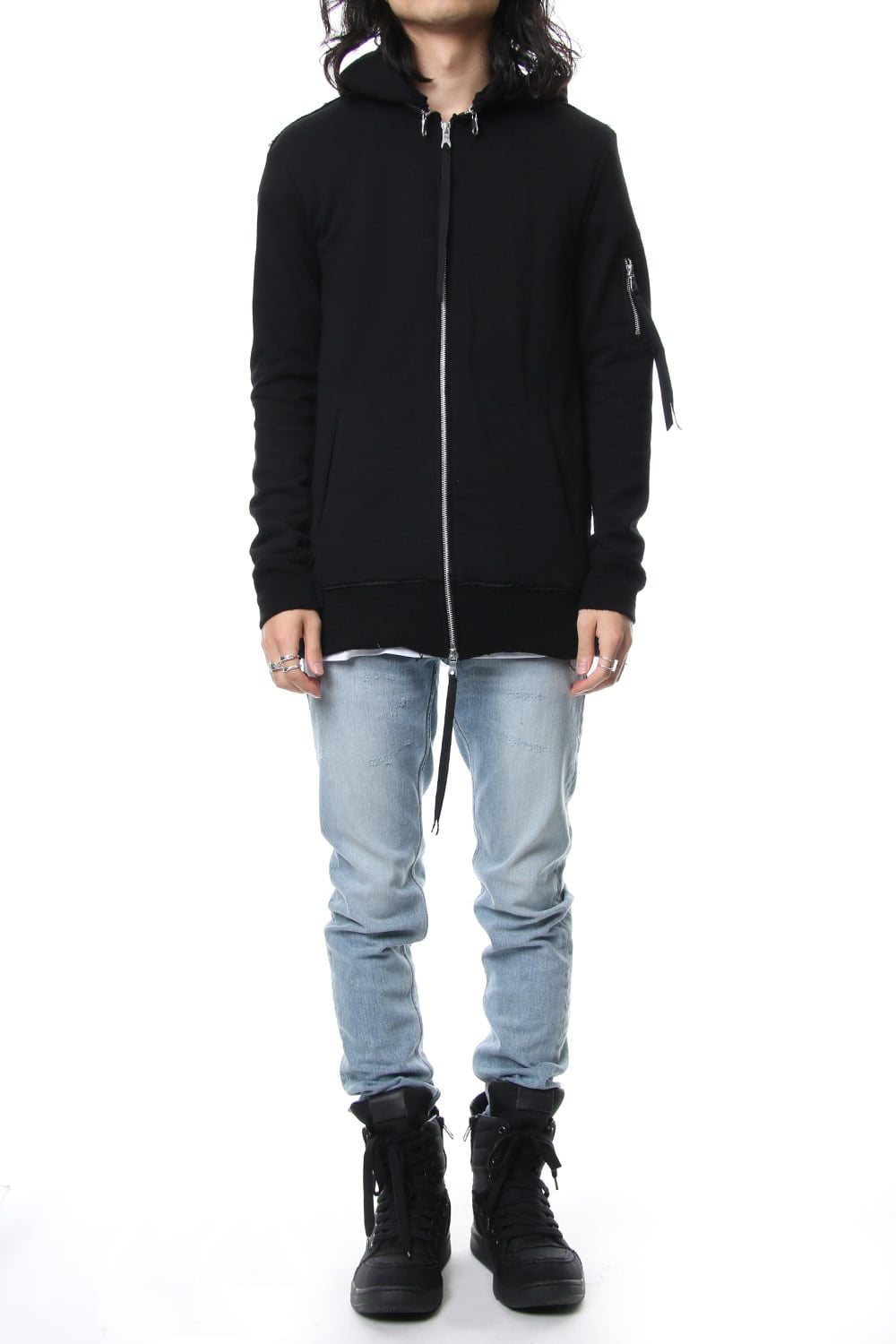Removable hoodie blouson - Black