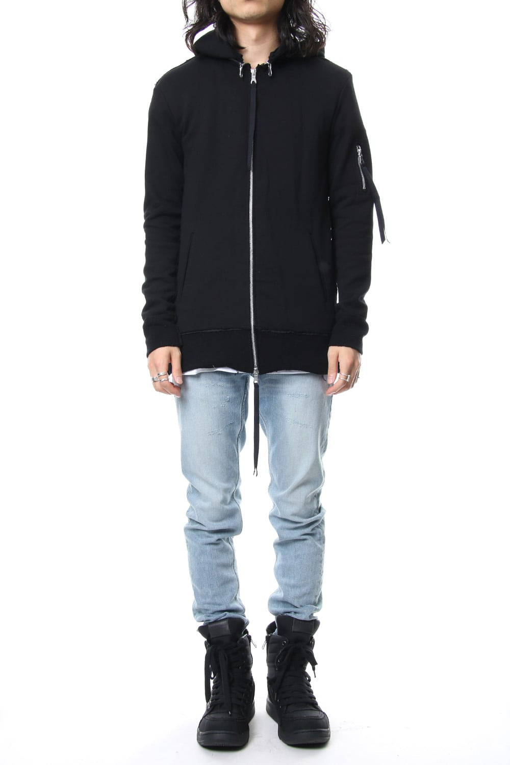 Removable hoodie blouson - Black
