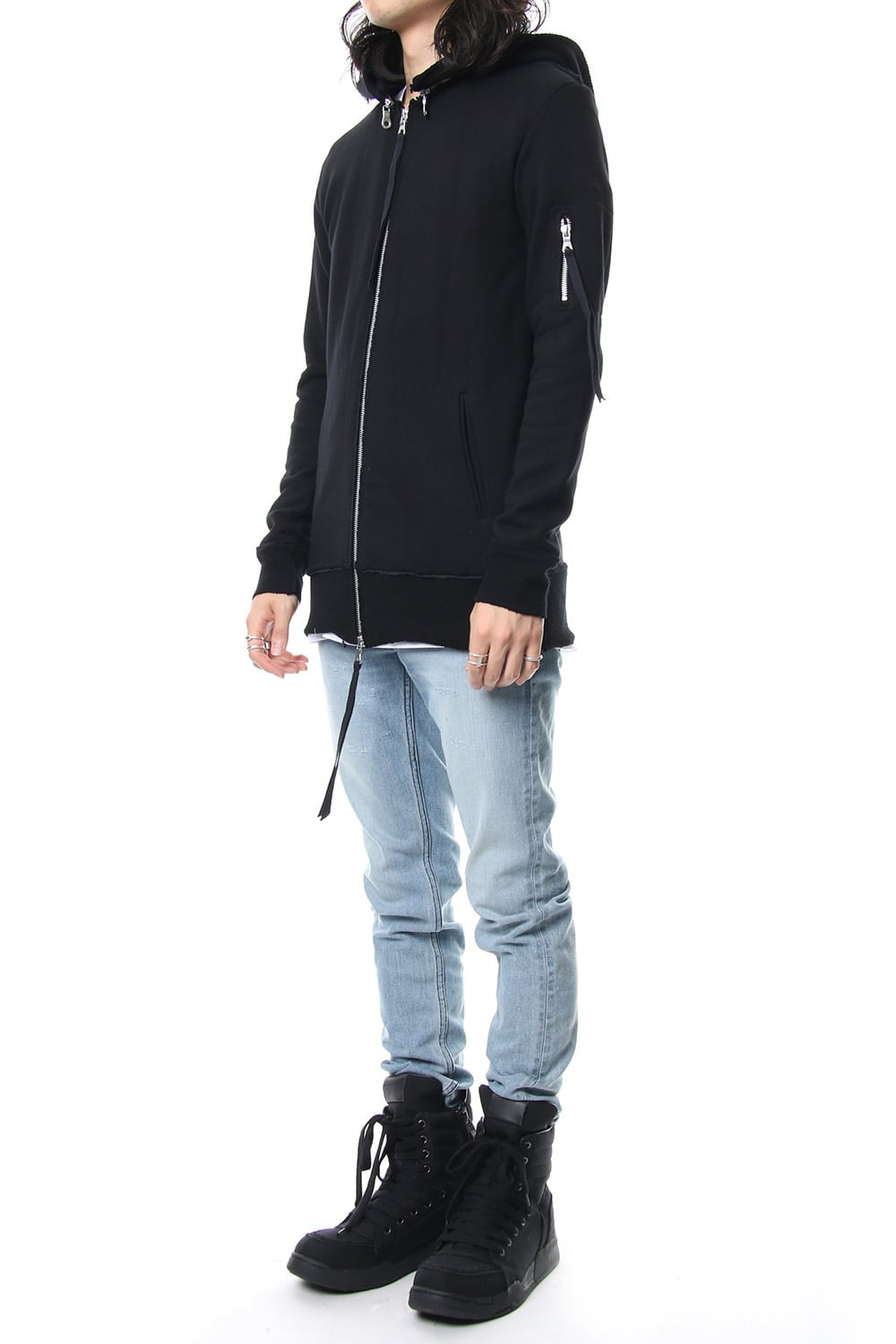 Removable hoodie blouson - Black