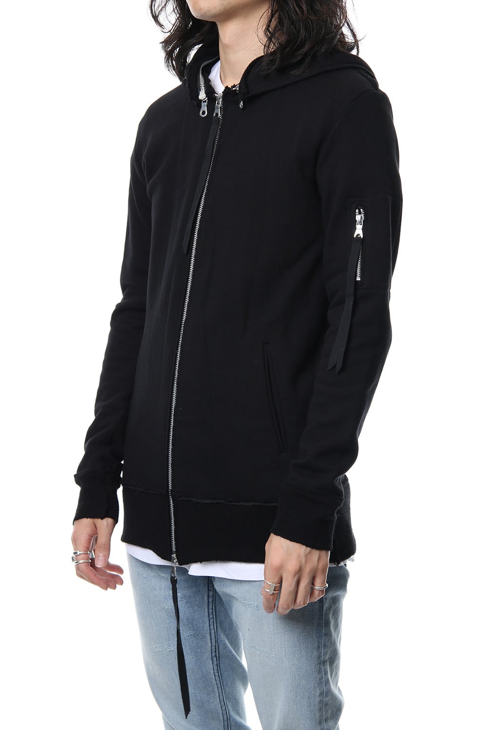 Removable hoodie blouson - Black