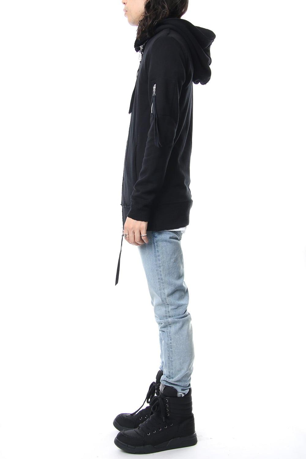 Removable hoodie blouson - Black