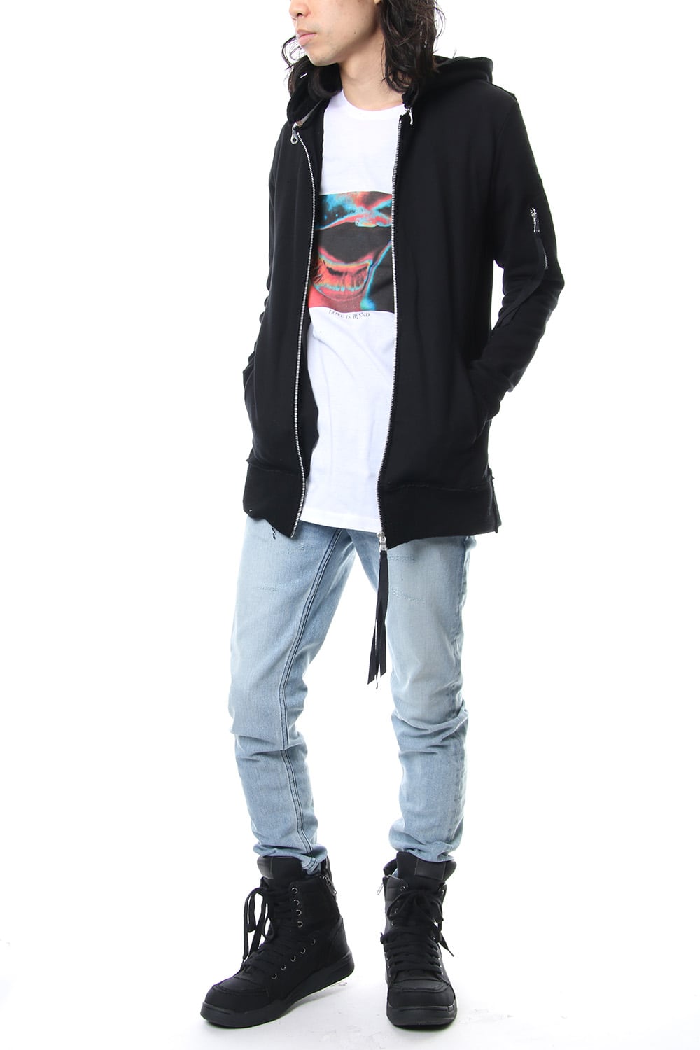 Removable hoodie blouson - Black